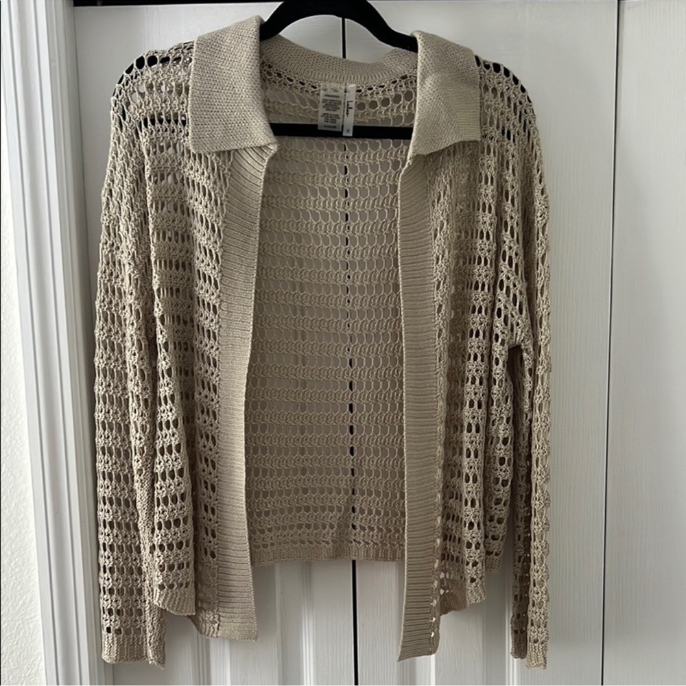 Lulus Summertime Retreat Beige Sheer Crochet Swim Cover-up Cardigan - Size S